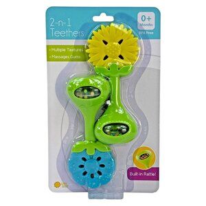 Sunny Days 2-In-1 Teethers BPA Free Multiple Textures & Colors 0+ Months